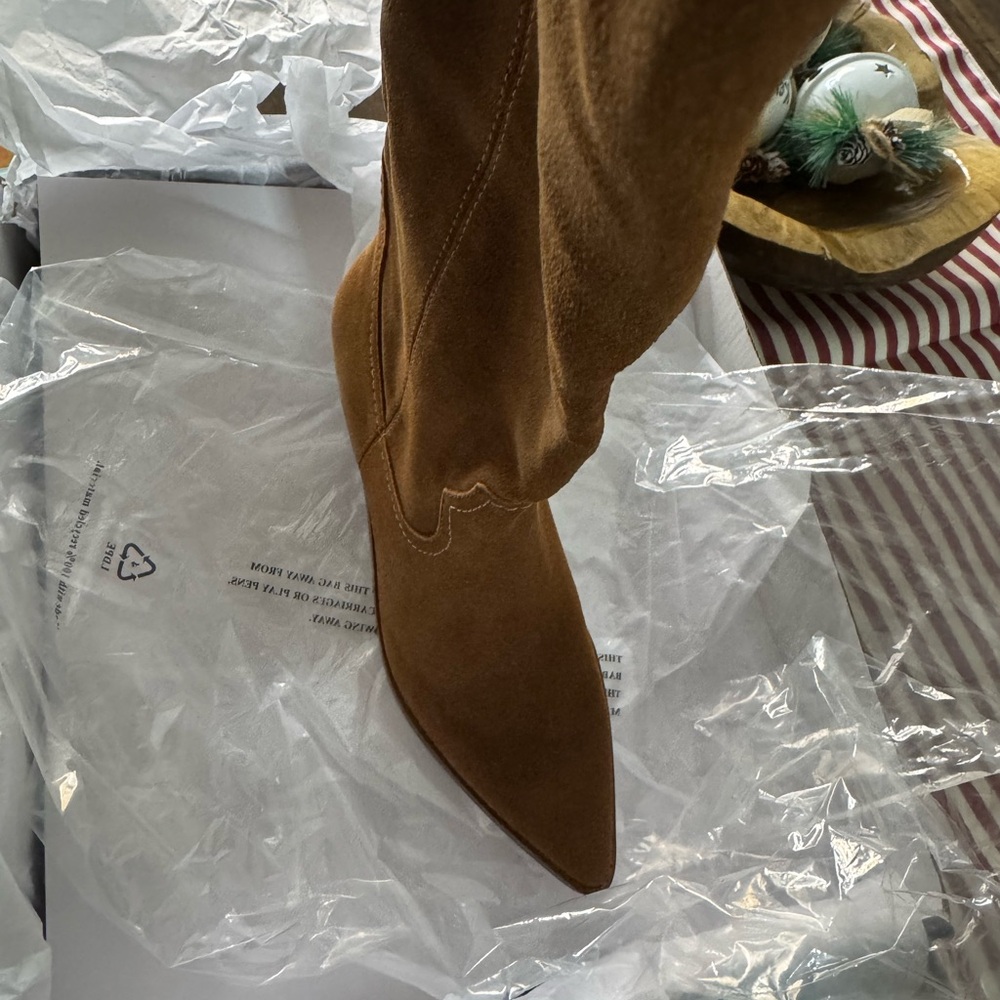 Nine West Brown Suede Heeled Boots - Picture 4 of 5